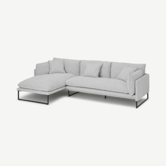 An Image of Malini Left Hand Facing Chaise End Sofa, Dove Textured Recycled Cotton