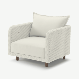 An Image of Nayan Woven Garden Armchair, Natural White