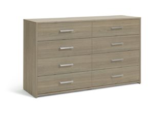 An Image of Argos Home Oslo 4 + 4 Drawer Chest - Grey Oak Effect