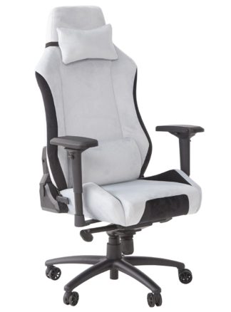 An Image of X Rocker Messina Fabric Gaming Office Chair - Silver