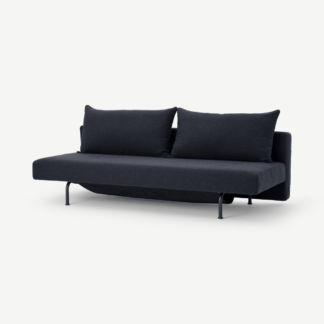 An Image of Esben Pocket Sprung Platform Sofa Bed, Capri Blue Weave