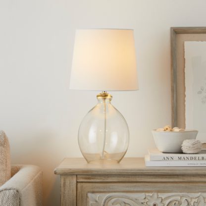 An Image of Abbott Glass Table Lamp Smoke (Grey)