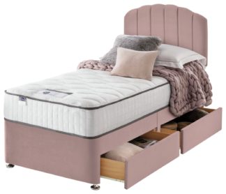 An Image of Silentnight Middleton 800Pkt Mem Single 2 Drw Divan Bed-Pink