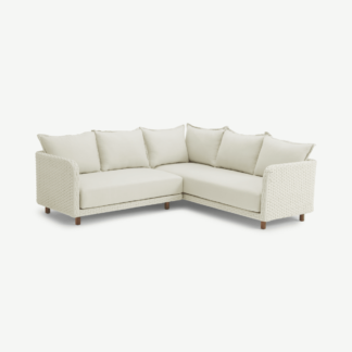 An Image of Nayan Woven Garden Corner Sofa, Natural White