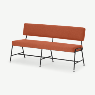 An Image of Knox Dining Bench, Retro Orange with Black Legs
