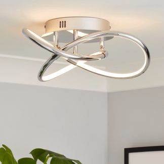 An Image of Bailey LED Spiral Flush Ceiling Light - Chrome