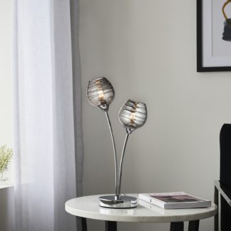 An Image of Marple Table Lamp - Chrome & Smoke