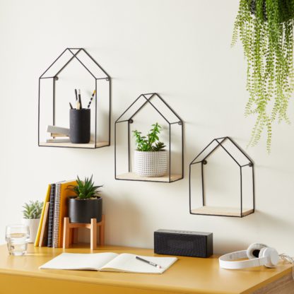3e442b6def9928e8865ba5c53c0bd05070185ab90c8dde6d293d0352f2e4510c.jpg An Image of House Shelving Set of 3 Black Black