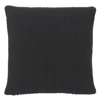 An Image of Habitat Paloma Knitted Cotton Cushion - Grey - 45x45cm