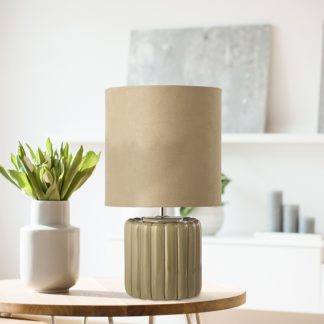 An Image of Phoebe Ceramic Table Lamp - Olive