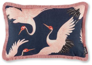 An Image of Paloma Oriental Birds Cushion - Navy - 40X60cm