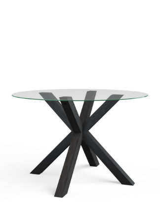 An Image of M&S Colby Dark Round Glass 4 Seater Table