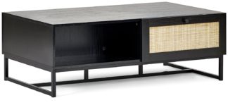 An Image of Julian Bowen Padstow 2 Drawer Coffee Table - Black