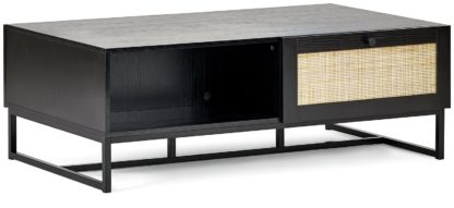 An Image of Julian Bowen Padstow 2 Drawer Coffee Table - Black