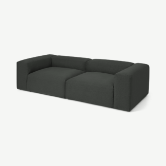 An Image of Livienne 3 Seater Sofa, Black Pearl Linen