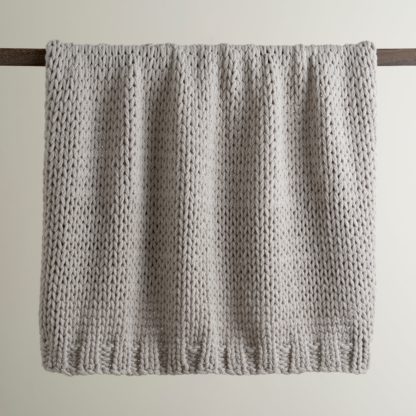 An Image of Chunky Knit 130cm x 170cm Throw Yellow