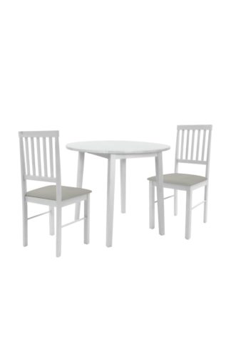 An Image of Argos Home Kendal Solid Wood Extending Table & 2 White Chair