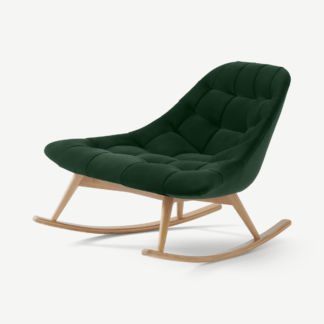 An Image of Kolton Rocking Chair, Pine Green Velvet