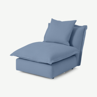 An Image of Fernsby Armless Modular Chair, Soft Cobalt Brushed Cotton