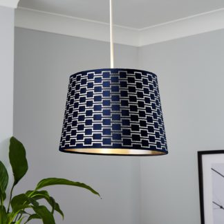 An Image of Mia Velvet 30cm Lamp Shade - Navy