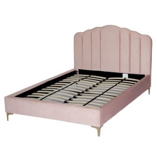 An Image of Sophia Scallop Double Bed - Blush