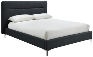 An Image of Birlea Finn Double Fabric Bed Frame -Charcoal