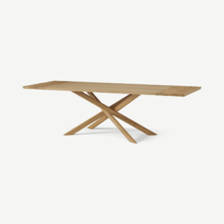An Image of Abbon 6-12 Seat Extending Dining Table, Textured Oak
