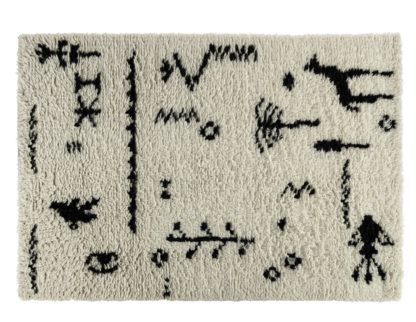 44286f1073fc0672be8e0ea403f56c2d9e02588918e3b06412b4430287d71a13.jpg An Image of Habitat Numi Wool Shaggy Rug - 160x230cm - Black and White