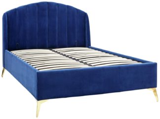 An Image of GFW Pettine Double End Opening Ottoman Fabric Bedframe -Blue