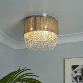 An Image of Bellano 3 Light Flush Ceiling Light - Grey