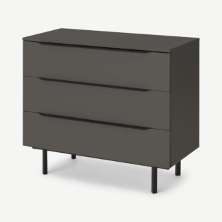 An Image of Damien Chest of Drawers, Grey & Black