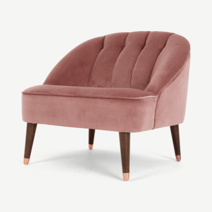 An Image of Margot Accent Armchair, Old Rose Recycled Velvet