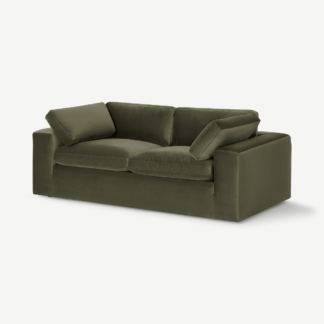 An Image of Samona 3 Seater Sofa Bed, Pistachio Green Velvet