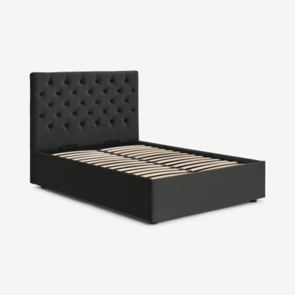 4609a22ed72c1a6c71cc7a87f91fc99015d92d21b74ab219048d6fdd3c627644.png An Image of Skye King Size Bed with Ottoman Storage, Mourne Grey Velvet