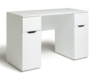 An Image of Habitat Pod Double Pedestal Desk - White