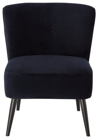 An Image of Habitat Merlot Velvet Accent Chair - Blue
