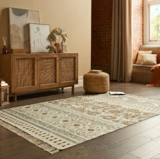 An Image of Bhavra Cotton Flatweave Rug Natural