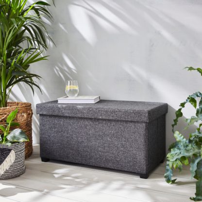 An Image of Outdoor Foldable Storage Ottoman Grey