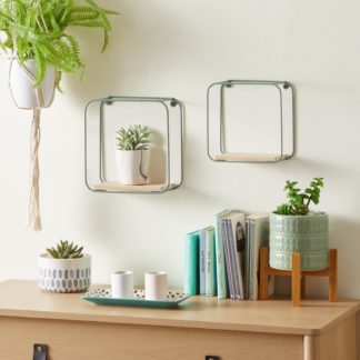 An Image of Square Shelving Set of 2 Seafoam Green