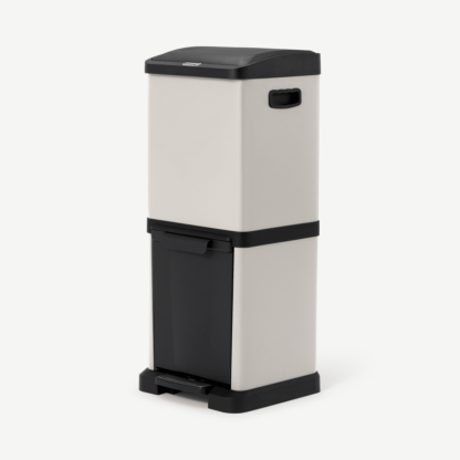 An Image of Kaja Double Recycling Bin, 34 L, Off-White