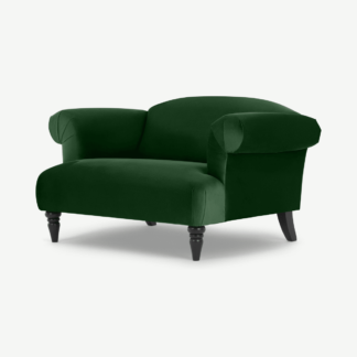 An Image of Claudia Loveseat, Forest Green Recycled Velvet