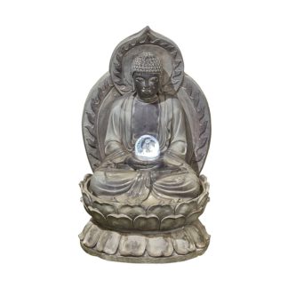 An Image of Stylish Fountain Meditating Buddha Water Feature with LEDs
