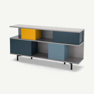An Image of Fowler Low Shelving Unit, Multicolour