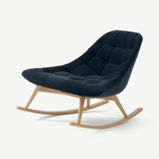 An Image of Kolton Rocking Chair, Sapphire Blue Velvet