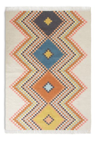 An Image of Habitat Traditional Flatweave Wool Rug - Multi - 120x160cm