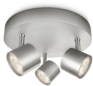 An Image of Philips myLiving Adjustable 3 Ceiling Spot Light - Aluminium