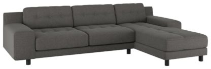 An Image of Habitat Hendricks Right Corner Wool Chaise - Charcoal