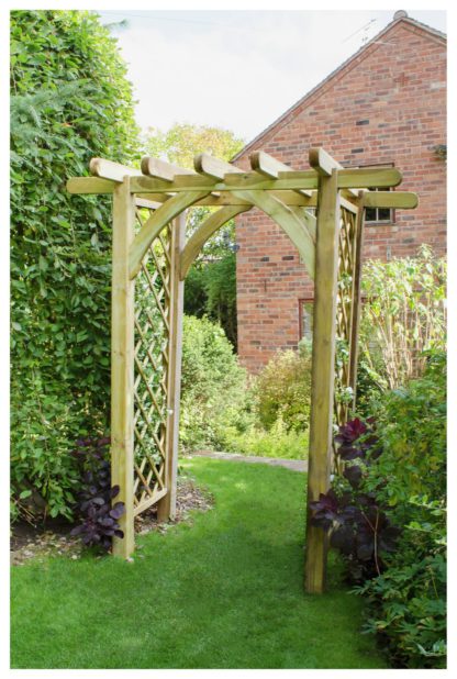 An Image of Forest Garden Ultima Pergola Arch with 2 Side Panels