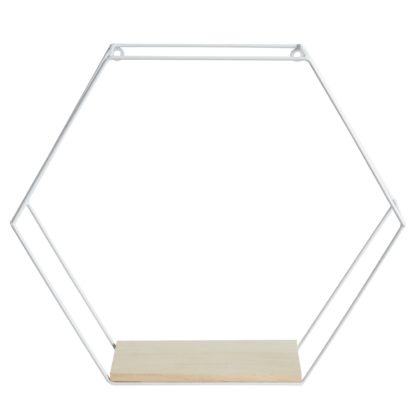 An Image of Hexagon Shelving Set of 3 White White