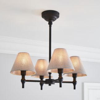 An Image of Dorma Bedford 4 Light Black Ceiling Fitting Black